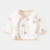 Ropa interior de algodón acolchada cálida para bebé recién nacido de espalda media sin ballenas, algodón puro, traje de monje de algodón fino para otoño e invierno, top para bebé