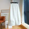 Pantalones tipo globo con protección solar~Pantalones casuales de pierna recta ancha, holgados, de cintura alta con cordón, para mujer, para verano, modelo nuevo H072102