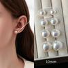 Aretes de Plata S925 Perla Rosa Redondos Planos Pan al Vapor Aretes de Perla Grande Lujo Ligero Elegantes para Mujer Aretes Versátiles