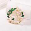 Broche Elegante Vintage de Flor Gardenia Estilo Japonés y Coreano Hoja Perla Creativo Ropa Bolso Accesorios de Moda Simples Pin