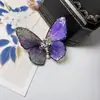 Tiktok mismo estilo super hada retro corte court clip lateral mariposa azul gris hielo pasador tocado clip de pico de pato accesorios brillantes de temperamento