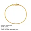 Pulsera de Cadena Redonda de Serpiente Coreana Pulsera de Acero Inoxidable Chapado en Oro Joyería de Moda para Hombres y Mujeres Pulsera Fina Lote