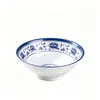 Tigela de porcelana azul e branca, tigela de macarrão de porcelana de imitação comercial, tigela grande, copo para macarrão, tigela de arroz, tigela especial de ramen com carne para loja de macarrão, tigela para macarrão com caldo