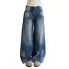 Jeans masculinos de verão novos e estilosos estilo Hong Kong 2025 com letras personalizadas hip-hop ins moda trendy de rua calças compridas estilosas