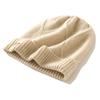 Gorro de cachemira de color puro para hombre y mujer, gorro de lana de punto grueso y cálido para otoño e invierno, gorro informal con protección para las orejas