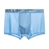 Venda Direta de Fábrica Roupa Íntima Masculina de Seda de Gelo, Respirável, Amiga da Pele, Confortável, Antibacteriana, Virilha de Grafeno, Cueca Boxer Tamanho Grande
