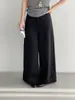 Calça de Linho Casual Estilo Coreano para Mulheres, Simples e Versátil, Calça Longa de Perna Larga Soltinha Emagrecedora 2715