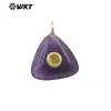 Wt-P2021 Triángulo Geométrico Piedra Preciosa de Colores Circonio de Colores Incrustado Colgante Pequeño Pendientes Hechos a Mano para DIY Accesorios de Joyería