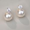 Pendientes de perla de plata de ley 925 para mujer, de alta gama, con circonitas, elegantes, de estilo chino, para otoño e invierno, en plata.