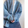 Nuevo Suéter Cardigan Otoño/Invierno 2026, Estilo Casual Perezoso Retro Americano, Tejido de Punto con Cuello en V, Chaqueta de Moda Holgada para Hombre