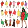 Fantasia de Performance para Dia das Crianças Adultos e Crianças Tecido Não Tecido Frutas e Vegetais Feito à Mão Ecológico Roupas de Show