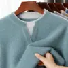 Engrosado Nuevo Otoño e Invierno Engrosado Simple Holgado Suéter Básico Suéter Cardigan de Manga Larga para Hombre Cuello Redondo