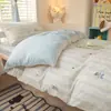 2026 Nuevo Juego de Tres Piezas de Algodón Puro Estampado de Dibujos Animados para Estudiante Cama Individual Dormitorio Estudiante