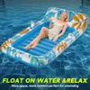 Cama Flutuante Inflável Personalizada para Água Cadeira de Lounge Dupla Piscina para Tomar Sol Cama Inflável com Porta-Copos Amazon Transfronteiriço