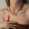 Doce Cool Oco Colar de Amor Nicho Feminino ins Hip-hop Estilo Frio Design Estilo Coreano Luz de Luxo Titânio Aço Clavícula Cadeia
