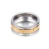 E-commerce transfronterizo anillo de acero de titanio bicolor oro negro caliente personalidad superficie cepillada anillo para hombre y mujer ventas directas de fábrica