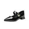 Sapatos Mary Jane Vermelhos Sapatos Femininos 2026 Novo Estilo Outono Elegantes Confortáveis Pés Não Cansados Combinam com Saias Novo Estilo Chinês Bico Fino Sapatilhas Femininas