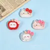 Acessórios de Resina de Gato Maçã Desenho Animado Feitos à Mão Cola de Creme Decorações DIY para Capas de Celular, Presilhas de Cabelo, Acessórios de Cabelo, Fivelas de Sapato e Enfeites