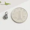 Plata de Ley S925 Colgante de Flor Colgante de Flor de Durazno Cuerda Trenzada para Hacer Manualidades con Cuentas Pulsera de Cristal Collar Accesorios de Joyería Material