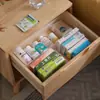 Caja de almacenamiento de escritorio de plástico, estante organizador esmerilado, cesta para lápiz labial, cuidado de la piel, cosméticos, cuchara de cocina, palillos, divisores de cajones