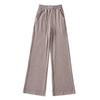 Pantalones anchos de pierna ancha para mujer, de estilo americano, con cintura alta y cordón ajustable, de punto, rectos y casuales, para otoño