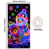 Tela colgante fluorescente de Navidad Papá Noel renos muñeco de nieve cachorro bandera de tela neón decoración de fiesta navideña transfronterizo