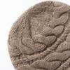 Gorro de Punto Casual Cálido y Moderno de Cachemira Otoño e Invierno 2026 Nuevo para Mujer de Alta Gama Color Sólido Patrón de Trenza de Rayas Horizontales