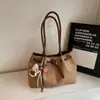 Bolso Grande de Ante para Mujer 2025 Nuevo de Gama Alta Diseño Coreano de Nicho Bolso de Hombro Bolso Tote para Viaje