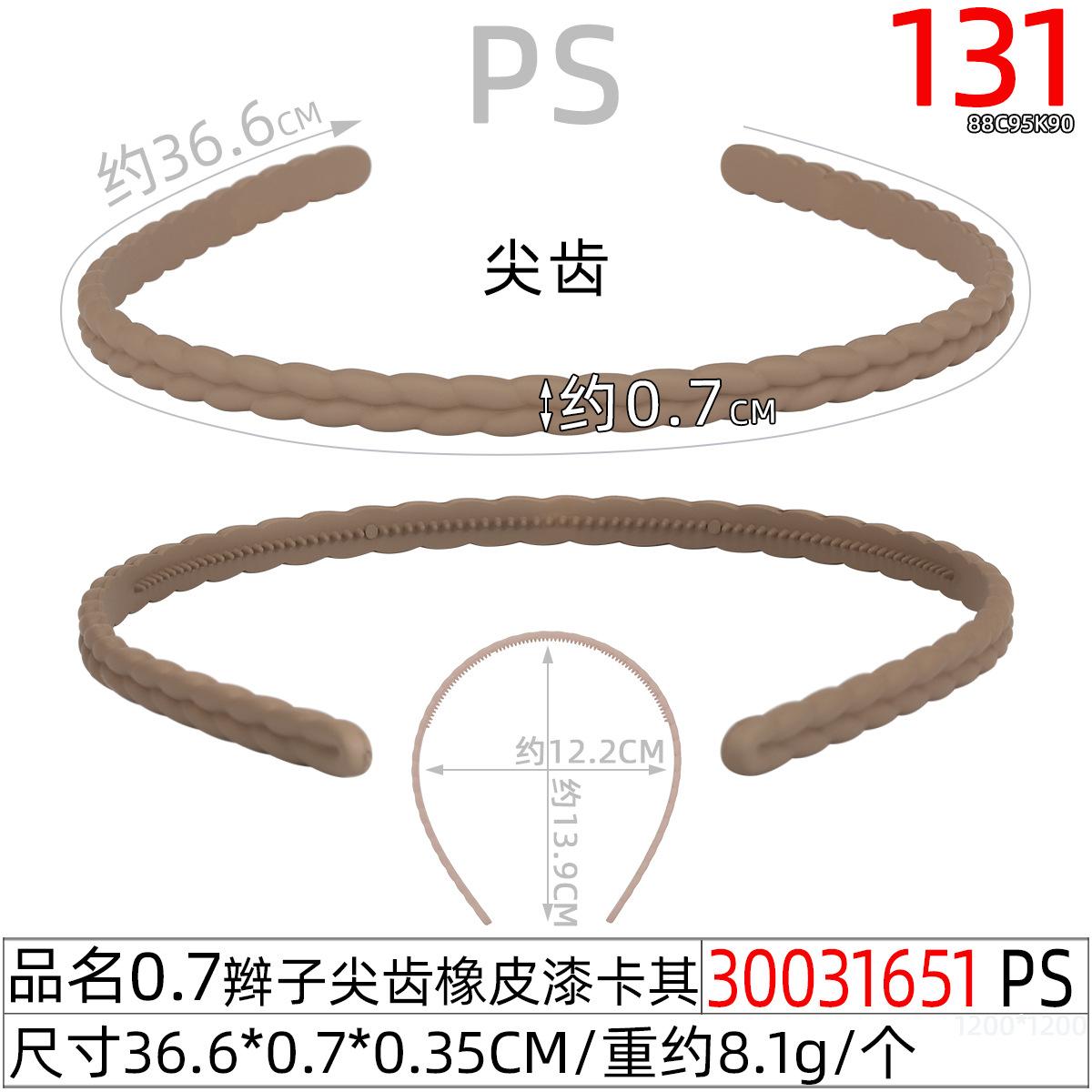 30031651#0.7辫子尖齿橡皮漆卡其