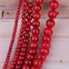 Venta al por mayor de cuentas de piedra de pino rojo, accesorios, material para bricolaje, pulsera semiacabada, collar de cuentas hecho a mano para mujer, juego de cuentas sueltas