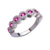 Wecheng deseo más vendido nuevo anillo de compromiso de rubí micro-incrustado Europa y Estados Unidos nuevo anillo de circón verde de abuela