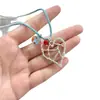 Azul Claro Dulce Verano~ Collar de Corazón Hueco Flor Dopamina para Mujer, Accesorio de Cadena Larga para Clavícula Fresca de Verano
