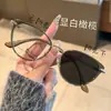 Sin maquillaje, gafas de mujer de alta gama, delgadas, que cambian de color, montura de gafas retro ojo de gato con filtro de luz azul plano, se pueden combinar con montura para gafas de graduación