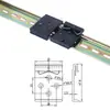Huayi Mingtong Interruptor de Hebilla de Riel DIN35mm Hebilla de Sujeción Soporte de Montaje Aleación de Aluminio Base Negra y Blanca