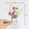 Nuevo Anillo para Servilleta Huevo Morado de Pascua de Primavera Anillo para Servilleta de Flor Artificial y Planta Verde Transfronterizo Amazon Listo para la Venta
