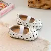 Zapatos Mary Jane de Lunares para Niñas Zapatos de Princesa con Suela Suave Estilo Primavera y Otoño Lazo Elegante Francés Zapatos Individuales Zapatos Pequeños de Cuero para Niños