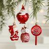 Nuevas decoraciones navideñas de plástico, pequeños colgantes, adornos de Papá Noel, suministros de diseño de ambiente en stock al por mayor