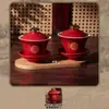 Conjunto de Xícaras de Chá, Coleção de Artigos para Casamento, Conjunto de Chá de Casamento, Tigelas e Hashis Vermelhos, Dote da Noiva, Tigelas de Casamento, Par de Tigelas, Xícaras