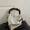 Bolsa Feminina Fofa e Fresca com Laço 2026 Nova Moda Plissada Bolsa de Ombro Bolsa Transversal de Alto Valor