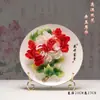 Porcelana de Peônia de Luoyang Atacado Ornamentos Cerâmica Artesanal Decoração de Sala de Estar Prato Pendurado Artesanato Presentes de Inauguração