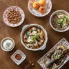 Novo Conjunto de Louça de Cerâmica Estilo Chinês para Jantar de Reunião para Uso Doméstico, Tigelas e Pratos Atacado, Tigelas Grandes, Pratos de Jantar Redondos, Tigelas e Pratos para Sopa
