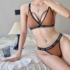 Conjunto de ropa interior de algodón con hilo de comercio exterior para mujer, estilo deportivo, sexy, estilo francés, copa triangular en forma de T, que envuelve el pecho.