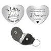 Llavero de metal con forma de corazón para tomar decisiones, de acero inoxidable, transfronterizo, con grabado a doble cara, moneda de bolsillo abrazable, regalo para familiares y amigos