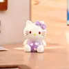 Dibujo Animado 3D de Pie Arcoíris Hello Kitty Accesorios DIY Creativos Lindos Adorables Mini Figura de Resina Figura de Caja Sorpresa