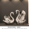 Un Par de Adornos de Cisne para la Sala de Estar, la Vinoteca, la Entrada, el Mueble de TV, el Aparador; Decoraciones Cerámicas de Alta Gama, Puramente Hechas a Mano