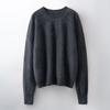 Suéter Pulôver Lã Cashmere Gola Redonda Tricotado Camada Base Estilo Preguiçoso Sem Costura Manga Longa Escovado Solto Suéter de Lã para Mulheres