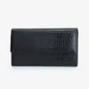 Billetera de Cuero Genuino con Hebilla Magnética Estilo Europeo y Americano para Mujer, Moderna, Funcional, Portatarjetas, Estilo Largo, Múltiples Ranuras para Tarjetas, Billetera para Monedas, Bolso de Mano para Mujer, En Stock