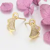 Pendientes Geométricos de Diseño de Nicho de Moda Xuping Aleación de Cobre Chapado en Oro de 14K Pendientes Minimalistas en Forma de Abanico Venta al por Mayor