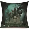 Funda de Almohada Halloween Calabaza Divertida Transfronteriza Amazon Estampado de Lino Funda Decorativa para Cojín de Sofá del Hogar
