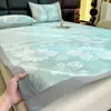 Sábana Suave Jacquard de Seda de Hielo, Colchoneta Refrigerante Clase A, Colchoneta Suave Engrosada Lavable a Máquina para Verano, Sábana Colchoneta de Seda de Hielo Refrigerante para Dormitorio y Hogar